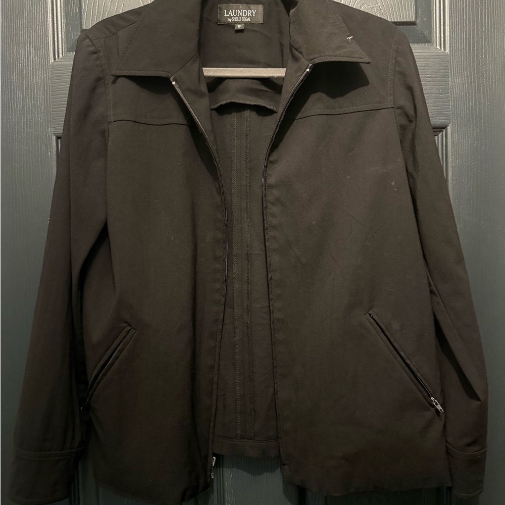 Laundry by Shelli Segal Black Zip-Front Jacket | Women’s Size 6 | Like New